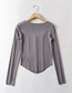 Fashion Light Gray Solid Color Reverse-breasted Long Sleeves