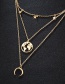 Fashion Silver Alloy Moon Star Map Multilayer Necklace