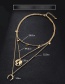 Fashion Gold Alloy Map Crescent Star Tassel Multilayer Necklace