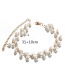 Fashion Gold Alloy Pearl Stitching Chain Heart Necklace