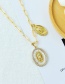 Fashion Gold Copper Inlaid Zirconium Shell Portrait Necklace