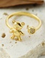 Fashion Gold Copper Inlaid Zirconium Bear Ring