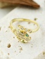 Fashion Gold Copper Inlaid Zirconium Serpentine Ring