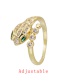 Fashion Gold Copper Inlaid Zirconium Serpentine Ring