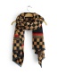 Fashion Black Coffee Checkerboard Letter Double-sided Jacquard Cashmere Shawl