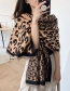 Fashion Black Beige Leopard Geometric Jacquard Cashmere Shawl