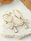 Fashion Gold Titanium Steel Drip Oil Cross Ear Ring