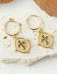 Fashion Gold Titanium Steel Zirconium Cross Round Ear Ring