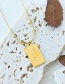 Fashion Gold Titanium Steel Square Letter Necklace