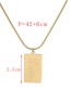 Fashion Gold Titanium Steel Square Letter Necklace