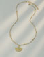 Fashion Gold Titanium Steel Bump Scalloped Sapphire Necklace