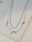Fashion Gold Titanium Steel Snake Shaped Double-layer Bead Necklace