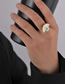 Fashion Gold Titanium Steel Young Eagle Blue Pine Open Ring