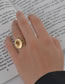 Fashion Gold Titanium Steel Hollow Leaf Inlaid Loose Ring