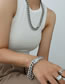 Fashion Silver Color Cuban Necklace Full Of Diamonds Titanium Steel Inlaid Zirconium Full Diamond Cuban Chain Bracelet