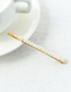 Fashion Gold Alloy Pearl One Word Hairpin