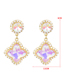 Fashion Ab Color Alloy Pearl Resin Flower Earrings