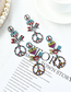 Fashion Red Alloy Diamond And Geometric Letter Earrings