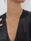 Fashion Gold Color Metallic Diamond Butterfly Geometric Necklace