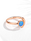 Fashion Rose Gold Color Metal Crescent Ring With Diamonds