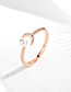 Fashion Rose Gold Color Metal Pearl Crescent Ring