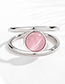 Fashion White Gold Color Metal Inlaid Love Opal Double Ring