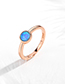 Fashion Rose Gold Color Metal Inlaid Opal Geometric Ring