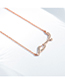 Fashion Rose Gold Color Metal Diamond Geometric Necklace