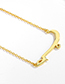 Fashion Rose Gold Color Metallic Diamond Geometric Necklace