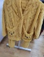 Fashion Beige Cut Flower Bear Flannel And Velvet Cartoon Bear Split Pajama Set
