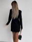 Fashion Black Double-breasted Lace Suit Dress
