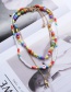 Fashion Color Alloy Rice Beads Beaded Soft Pottery Smiling Face Multilayer Necklace