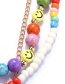 Fashion Color Alloy Rice Beads Beaded Soft Pottery Smiling Face Multilayer Necklace