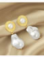 Fashion Gold Color Alloy Geometric Shaped Pearl Earrings