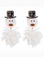 Fashion Snowman Rice Beads Beaded Woven Snowman Earrings