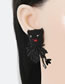 Fashion White Rice Bead Woven Cat Stud Earrings