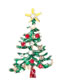Fashion Christmas Tree Alloy Oil Drop Diamond Christmas Tree Brooch