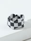 Fashion Checkerboard Acrylic Checkerboard Wave Ring