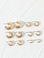 Fashion Gold Color Alloy Geometric Thread C-shaped Ear Ring Set