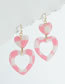Fashion Pink Love Checkerboard Plaid Acrylic Earrings