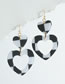 Fashion Black And White Love Checkerboard Plaid Acrylic Earrings