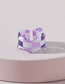 Fashion Purple Acrylic Wave Checkerboard Ring