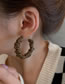 Fashion Dark Brown Leather Pleated Earrings
