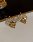 Fashion Gold Color Alloy Diamond Love Heart Sequin Stud Earrings