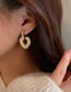 Fashion Gold Color Alloy Diamond Love Pearl Stud Earrings