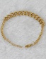 Fashion Gold Color Titanium Steel Geometric Chain Bracelet