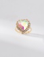Fashion Sapphire Alloy Diamond Peach Heart Ring