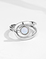 Fashion White Gold Color Metal Inlaid Opal Geometric Ring