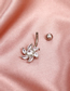Fashion Silver Color Copper And Diamond Flower Piercing Navel Nail