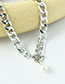 Fashion Silver Alloy Chain Pearl Necklace